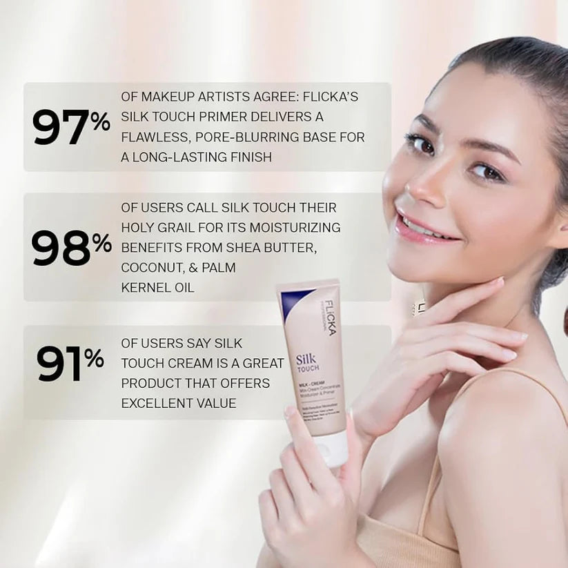 Flicka Silk Touch 3-in-1 Primer Moisturizer with SPF | Pore Blurring | Flicka Cosmetics
